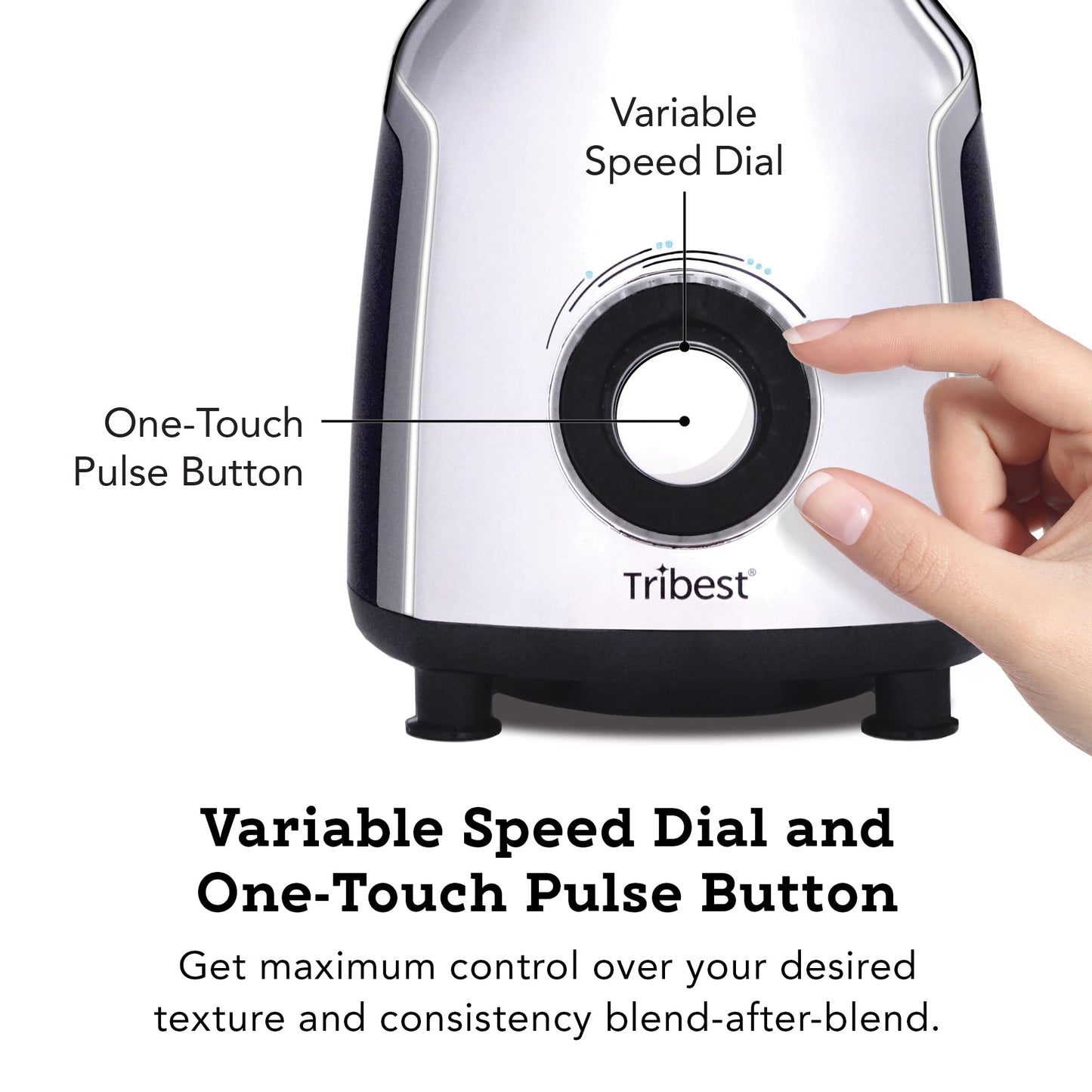 Tribest PBG-5050-A Portable Blender for Shakes and Smoothies with Glass Blender Cups, Chrome