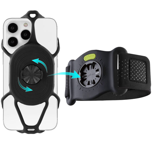 Bone Run Tie Connect Kit 2, Running Cell Phone Holder, Detachable & 360° Rotatable Sport Armband, Skin-Friendly Silicone Workout Phone Carrier Compatible with Most Smartphones (Connection Kit)