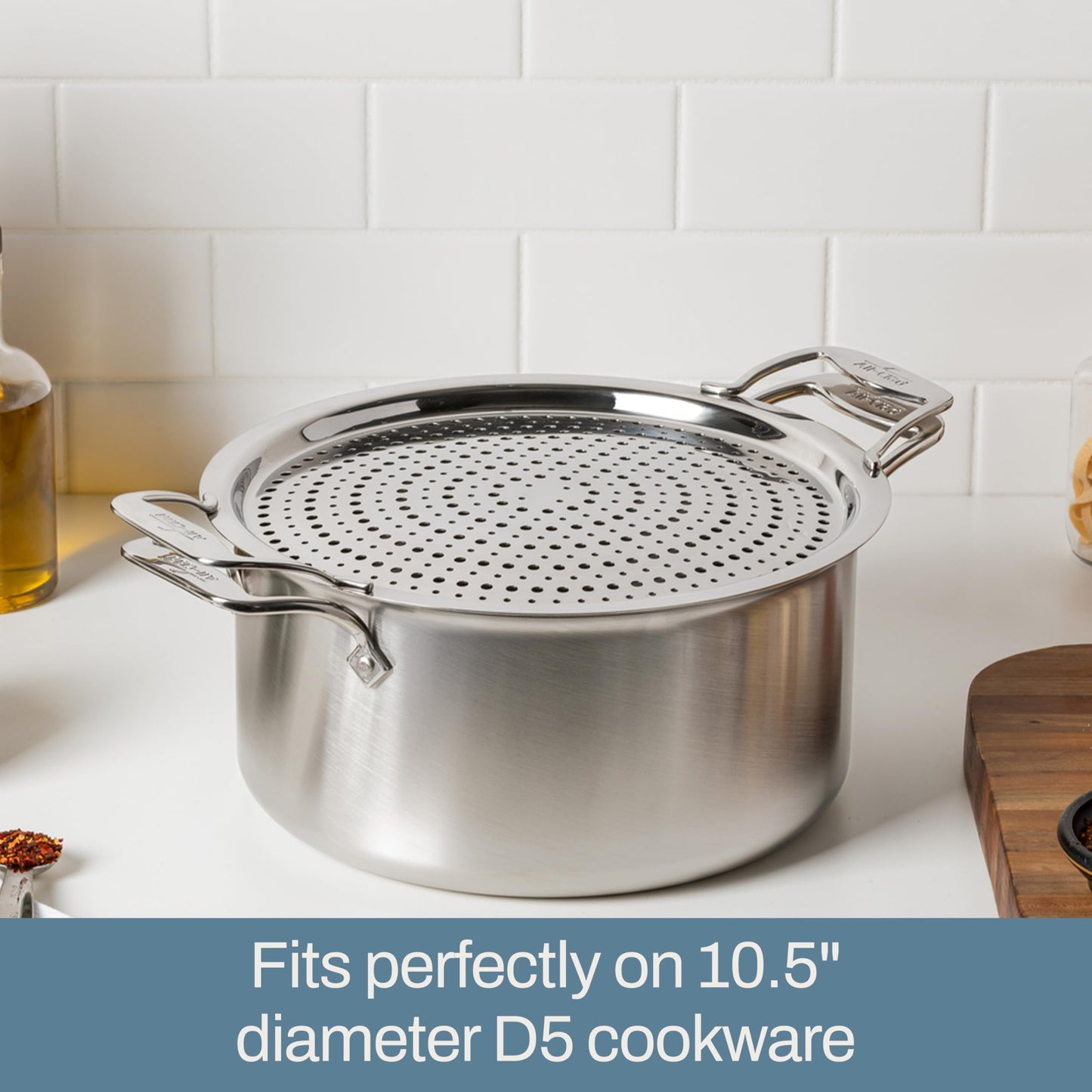 All-Clad D5® Stainless Steel Core 8 Quart Stockpot with Splatter Lid - Made in the USA - The Upgrade for Supremely Even Heat- Oven Safe & Induction Compatible Cookware