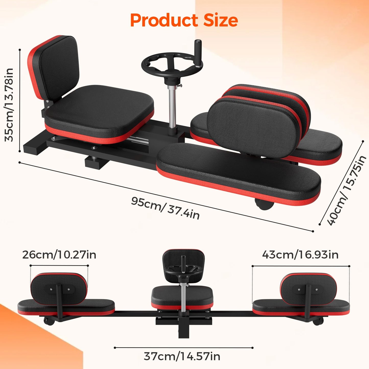 Loyesm 330LBS Heavy Duty Leg Stretcher Machine - Steel Frame Split Trainer with Adjustable Soft Padding, Flexibility Stretching Equipment for Home Gym, Dance & Yoga