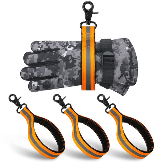 3 Pcs Firefighter Gear Heavy Duty Firefighter Glove Strap with Reflective Trim Fire Gear Accessories (Fluorescent Orange)