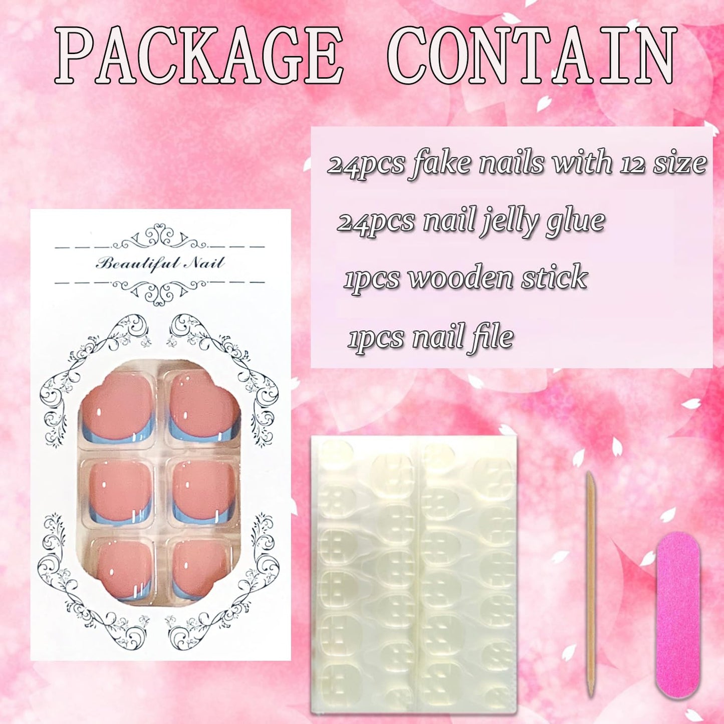 FIEONCIY Press on Toenails with Designs Acrylic Fake Nails for Toe Artificial False Nails with Charms Glue on Toe Nails for Spring Summer Stick on Toenails for Women Girls(JP3800)
