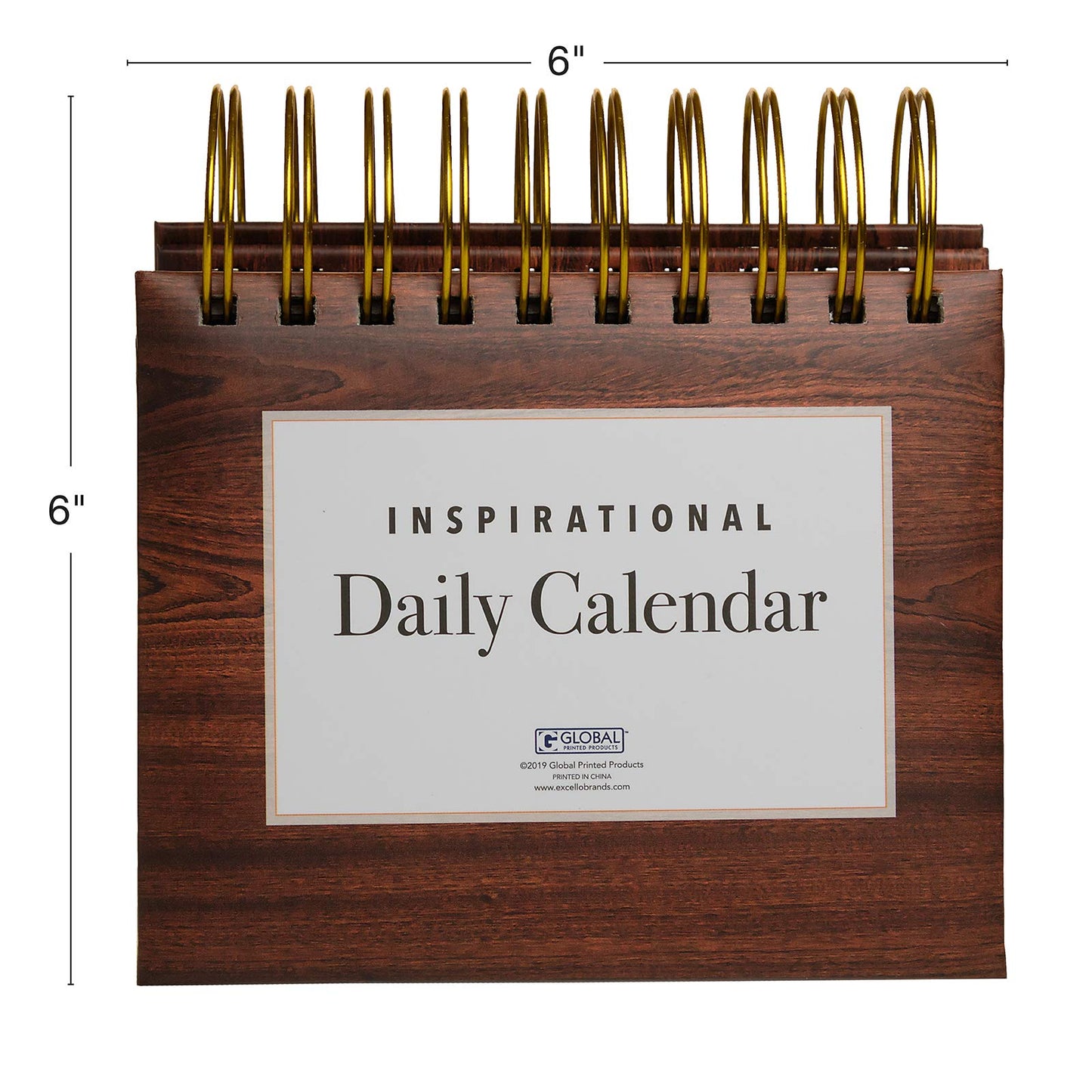 Global Printed Products Motivational & Inspirational Perpetual Daily Flip Calendar Self-Standing Easel (Woodgrain)