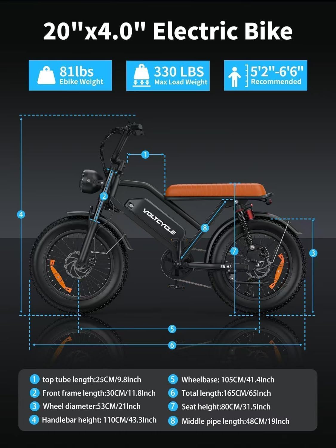 ciloovy Electric Bike for Adults, 750W Peak Motor 28 MPH 50Miles, Fat Tire Ebike with 48V Removable Battery 20"x4.0" ebikes for Adults Hydraulic Suspension and 7-Speed, All-Terrain Unisex ebikes