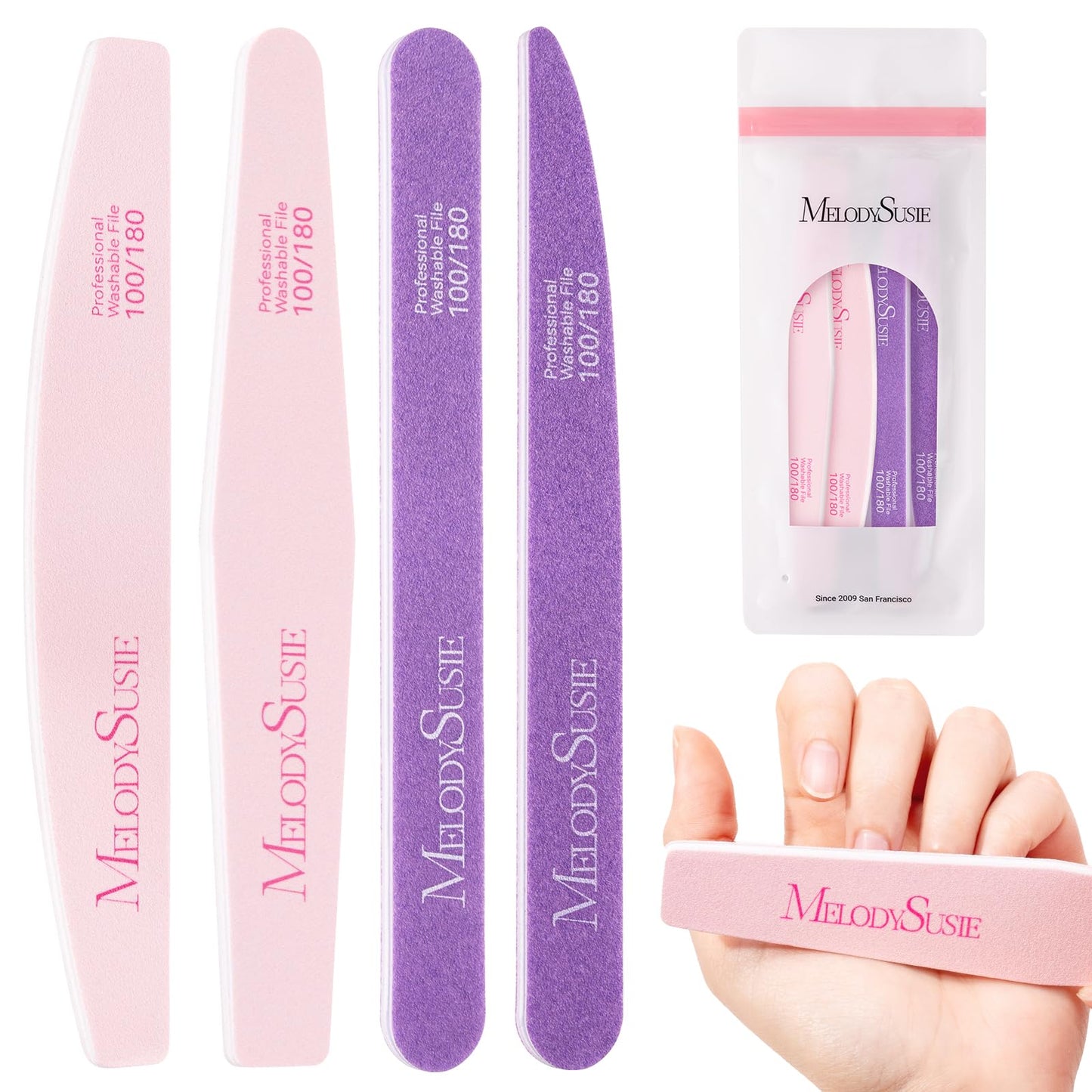 MelodySusie 5Pcs Nail Art Liner Brushes with Nail Brush Holder and Nail File Kit