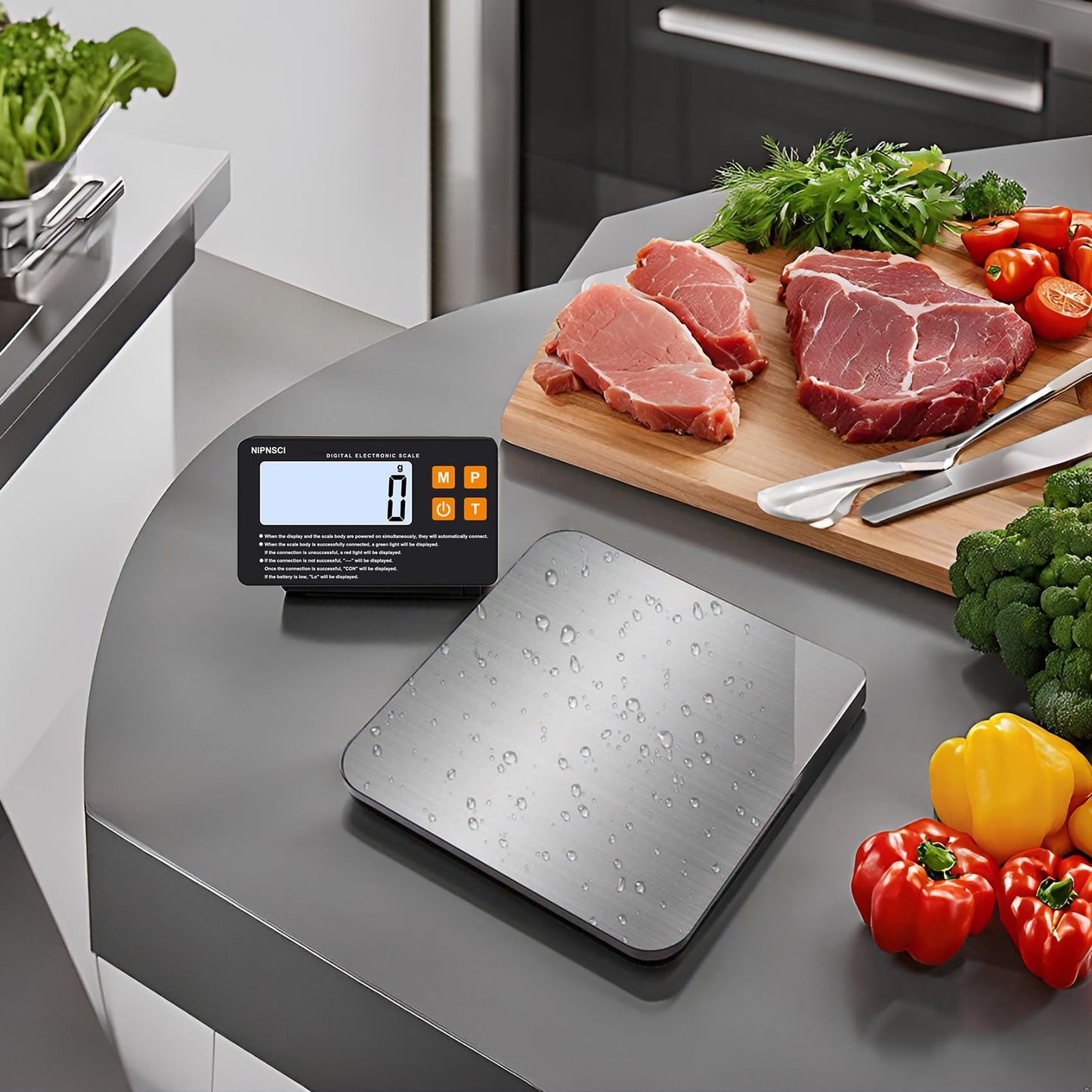 NIPNSCI MagiCling Split Smart Food Kitchen Scale – 1g Precision, 22lb/7 Units, Detachable Magnetic Display & Ultra-Slim 14mm Design for Weight Loss, Baking, Cooking, Dieting, Meal Prep