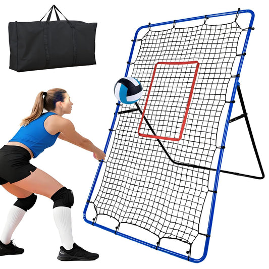 Volleyball Rebounder Net,7x4FT Volleyball Practice Net with 5 Adjustable Angles, Bounce Back Training Equipment for Bumping & Spiking, Lacrosse Baseball Soccer Trainer for Backyard