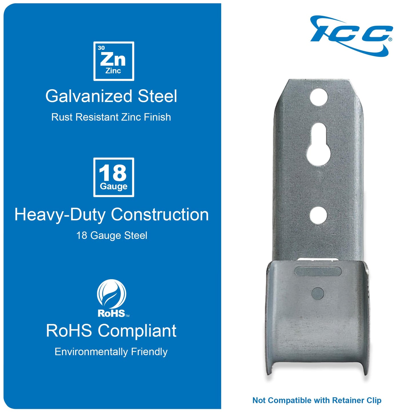 ICC 1 5/16" Wall Mount J-Hook in 25 Pack
