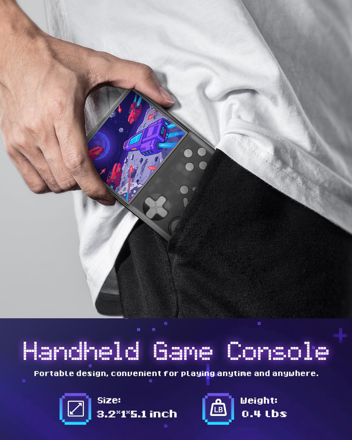 R40 Handheld Game Console – Retro Gaming Console with Built-in 128G TF Card, 20000+ Games | Portable Retro Game Console, Handheld Emulator for Mini/Pocket/Portable Gaming, Handheld Video Games