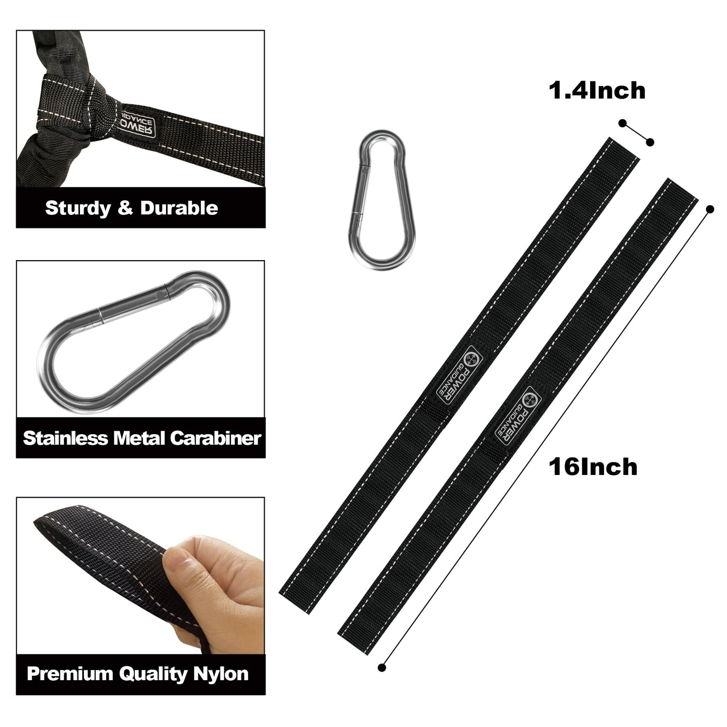POWER GUIDANCE Battle Rope, 1.5" Width Poly Dacron 30/40/50ft Length Exercise equipment for home gym & outdoor workout, Battle Rope Anchor Included (1.5'' * 50FT Length)