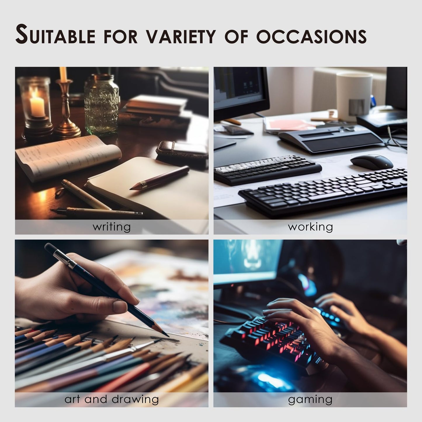 Cork Desk Mat - Dual-Sided Desk Pad for Office and Home - Desk Organization and Accessories - Ideal for Large Mouse Pad and Desk Mats on Top of Desks(Black,80cmx 40cm)