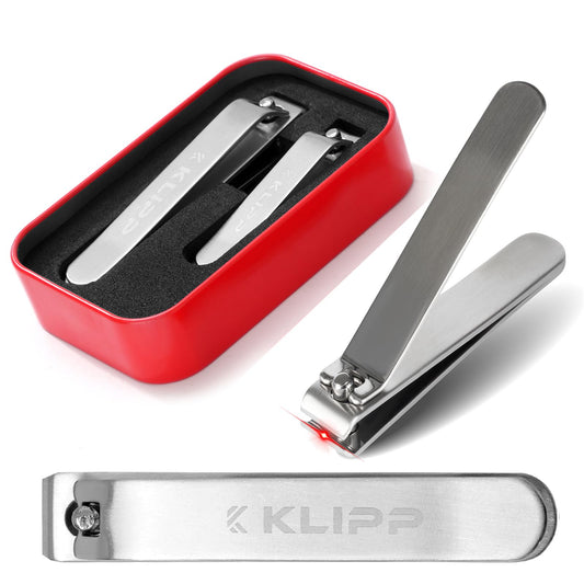 Nail Clipper Set for Men & Women – Stainless Steel Fingernail Clipper & Toe Nail Clippers with Curved & Straight Blades Toe Professional Nail Cutter Kit with Tin Case for Gift & Travel
