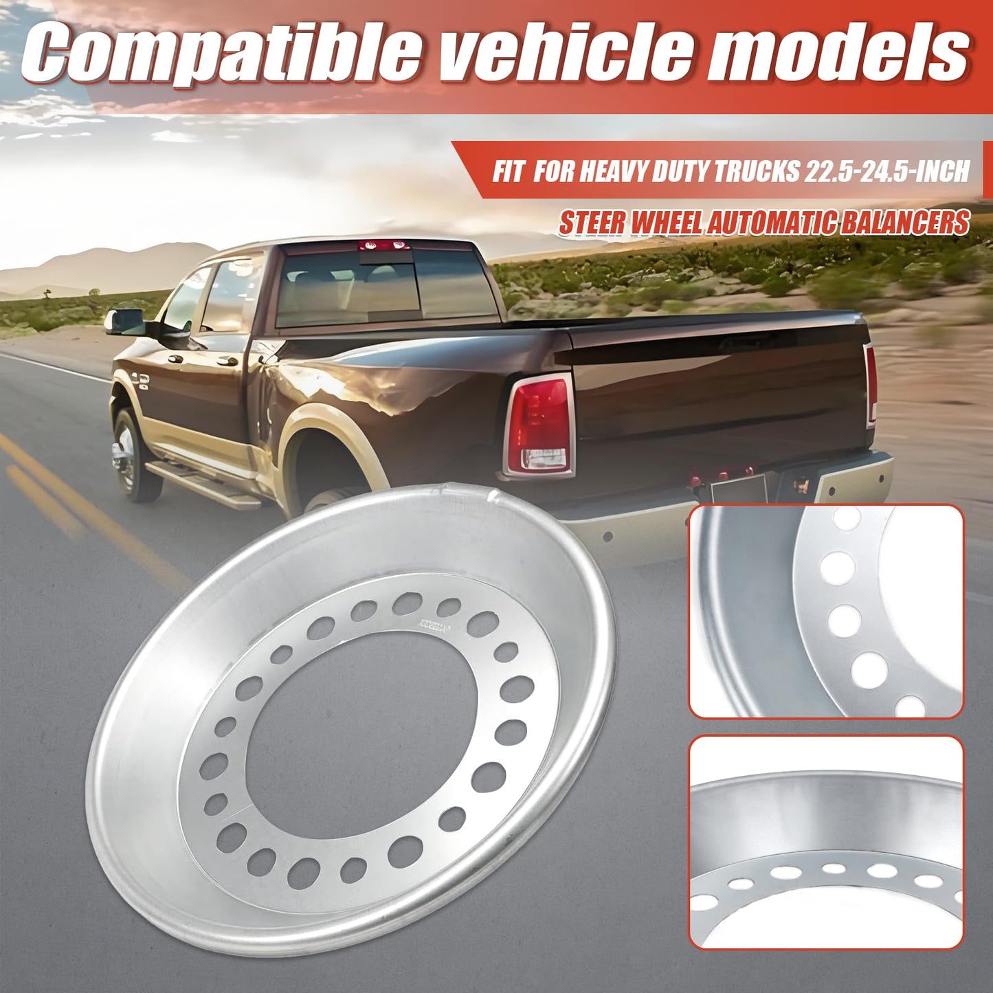 CCNLHZM 800-822 Wheel Balancers Compatible with Heavy Duty Trucks 22.5-24.5-inch Steer Wheel Automatic Balancers Fitting 2PCS (800-822)
