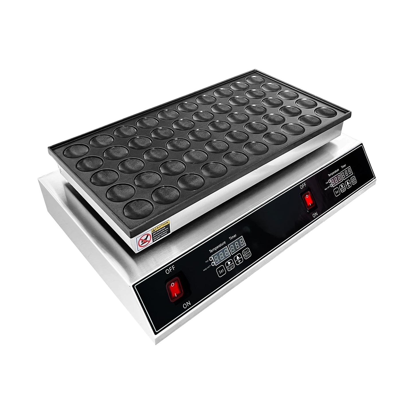 Mini Dutch Pancake Baker Commercial Electric Non-stick Waffle Maker Machine Muffin Maker for Home and Restaurants Makes 50PCS of 1.8 Inches Pancakes 1700W