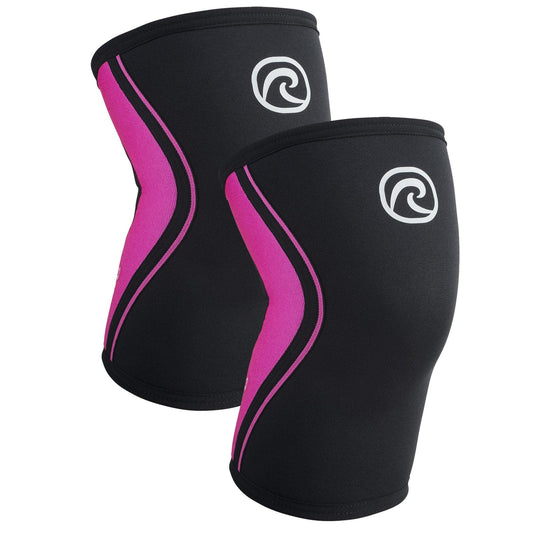 Rehband 5mm Knee Sleeves for Functional Training, Cross-Training & Powerlifting, Weightlifting Knee Support made of Neoprene, Unisex, Colour:Pink - 1 Pair, Size:X-Large