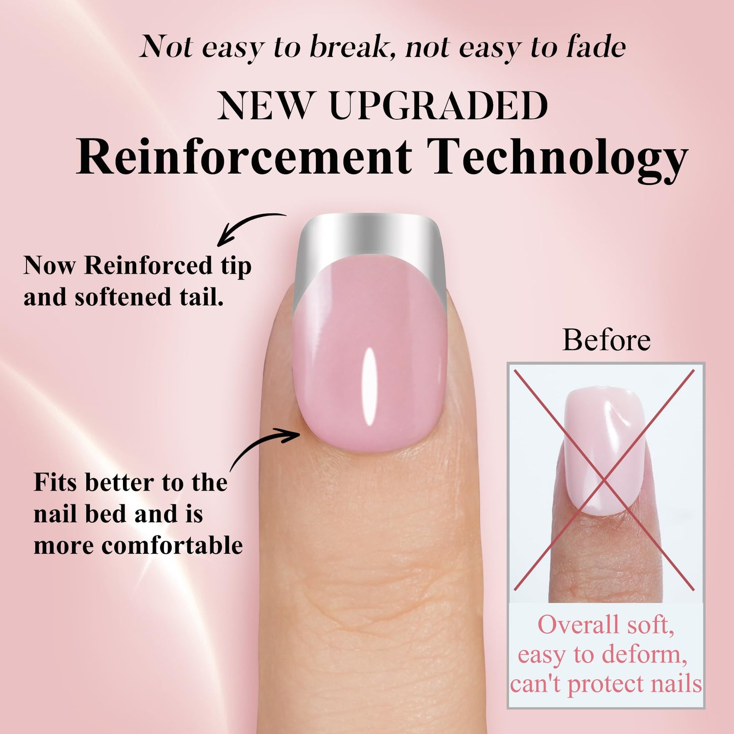 Press on Nails Short 5 Styles, Jofay Fashion 160Pcs Salon-Like Fake Nails with Chrome/Rainbow Laser/Chasing Light Cat Eye Designs, Acrylic French Tip Press on Nails Glue on Nails