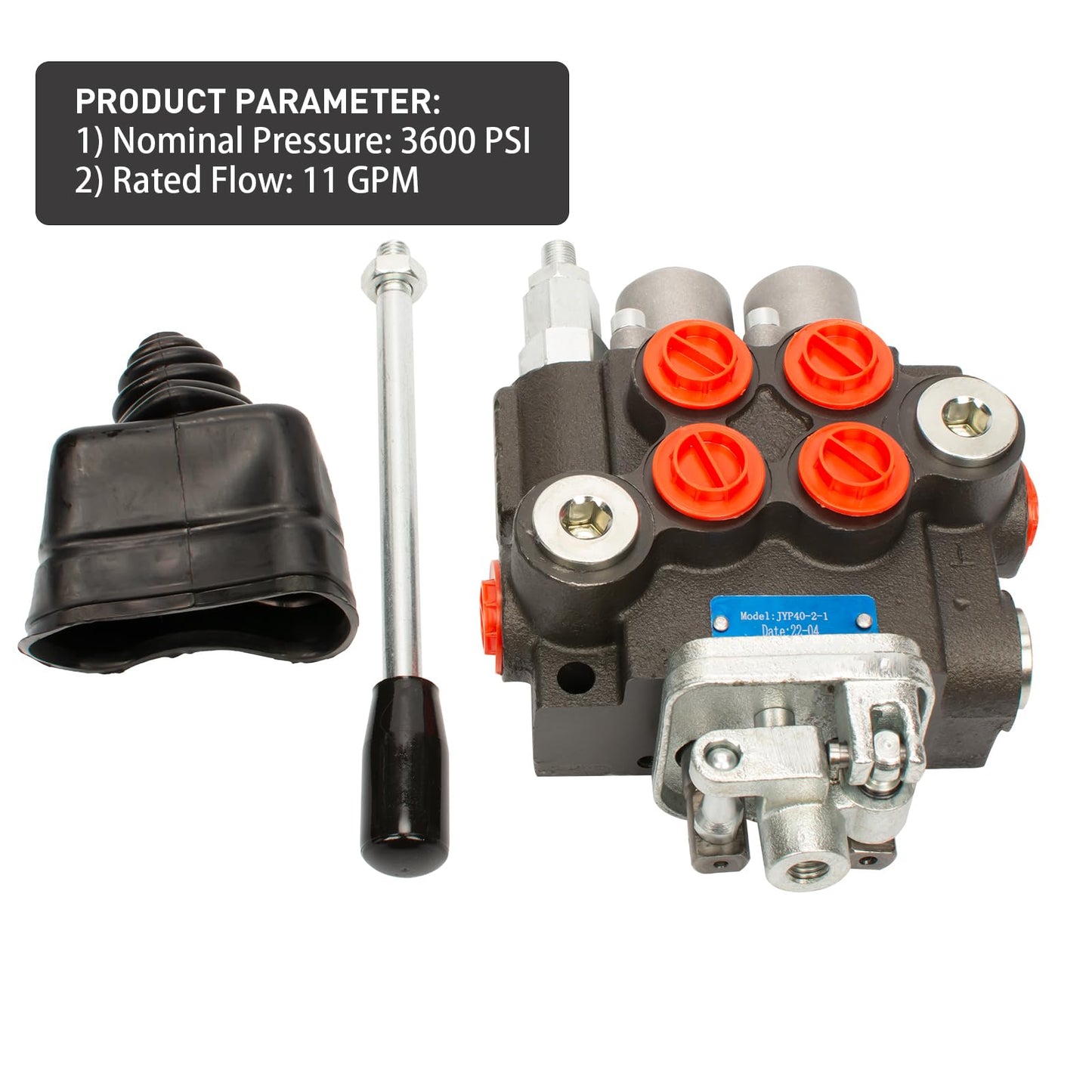 INPANOLS Hydraulic Control Valve with Joystick, 2 Spool 11GPM Hydraulic Directional Valve for Log Splitters, Tractors Loaders