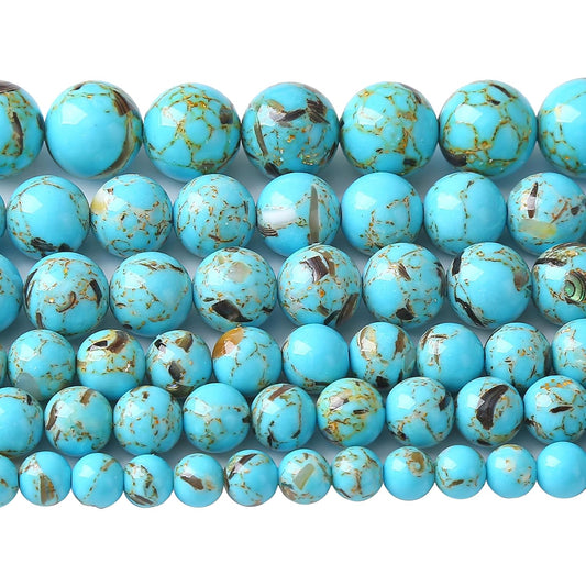 8MM 46PCS Blue Shell Turquoise Spacer Loose Beads for Jewelry Making DIY Bracelet Necklace