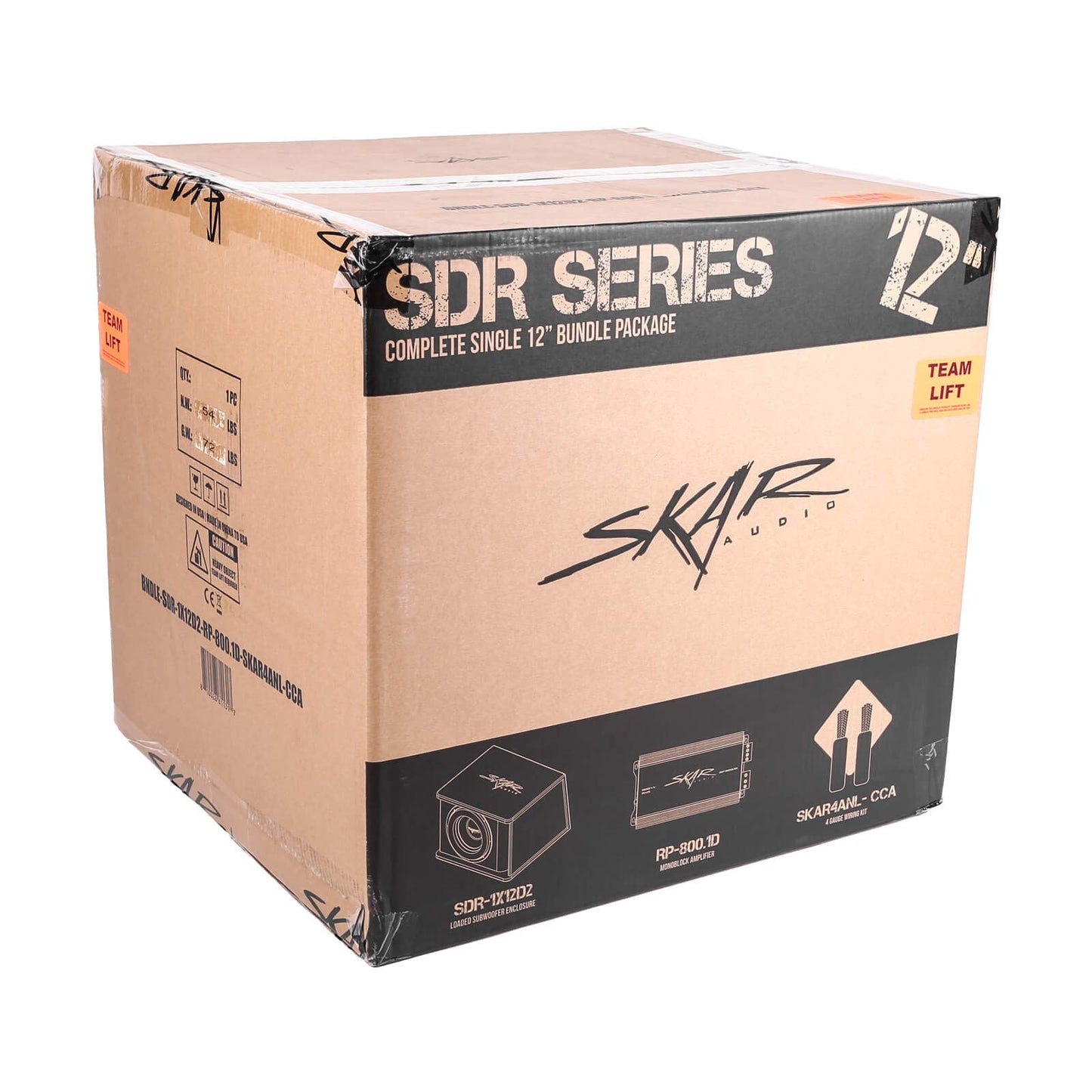 Skar Audio Single 12" Complete 1,200 Watt SDR Series Subwoofer Bass Package - Includes Loaded Enclosure with Amplifier