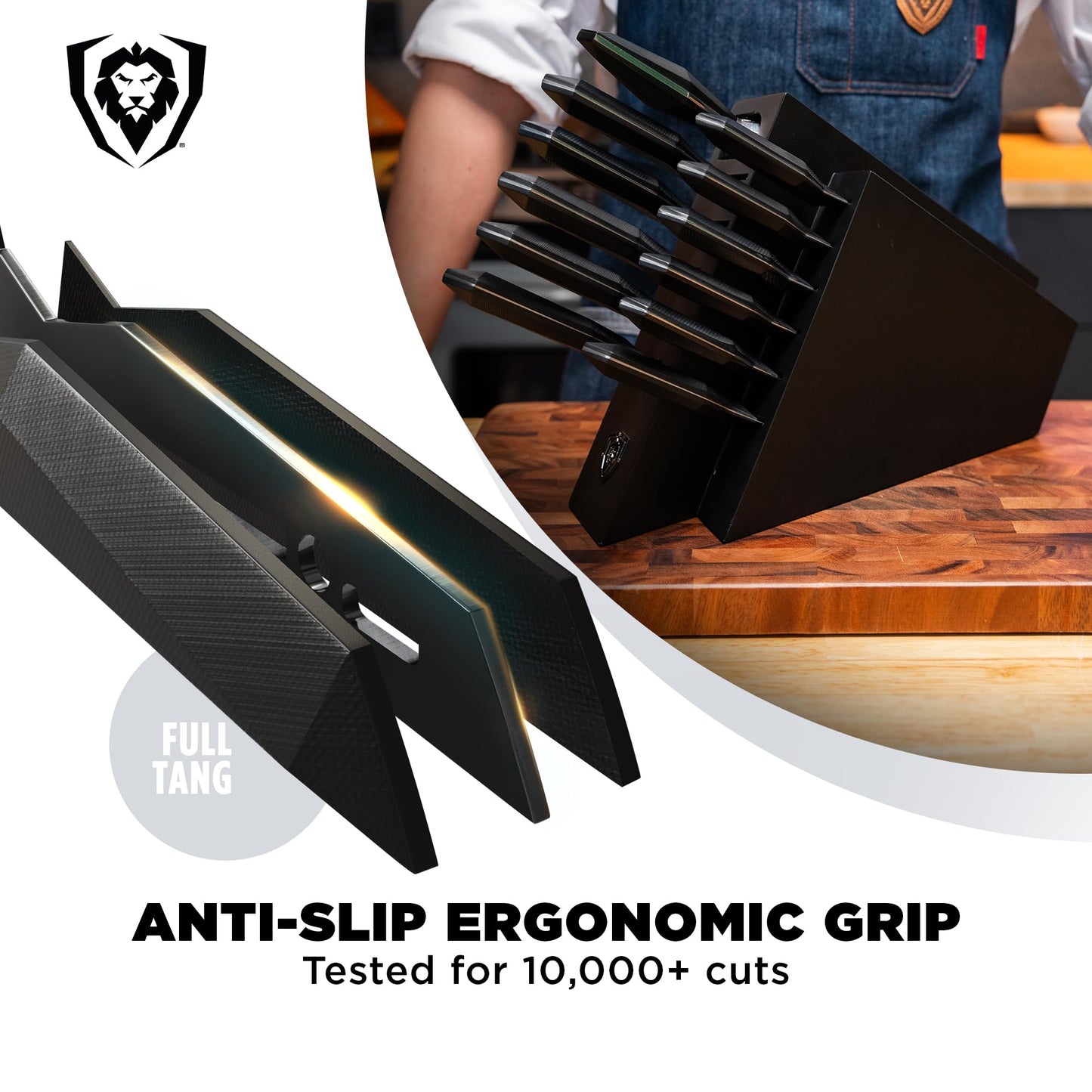 Dalstrong 12-Piece Professional Knife Block Set - Shadow Black Series - Black Titanium Nitride Coated - High-Carbon Stainless Steel with Block - NSF Certified Premium Kitchen Set