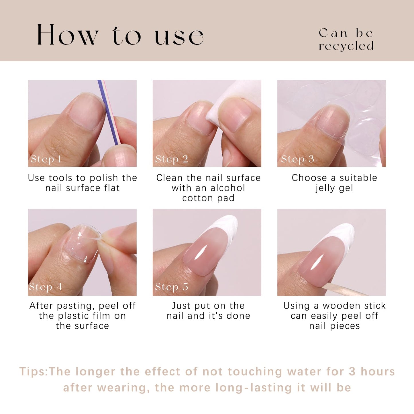 CUZIAM Press on Nails White French Tip Medium Almond Handmade, 5D Charms Cute Bow Design Glossy Nude Pink Fake Nails Stick on Nail XL, Full Cover Reusable False Acrylic Nail Manicure for Women-14pcs,L
