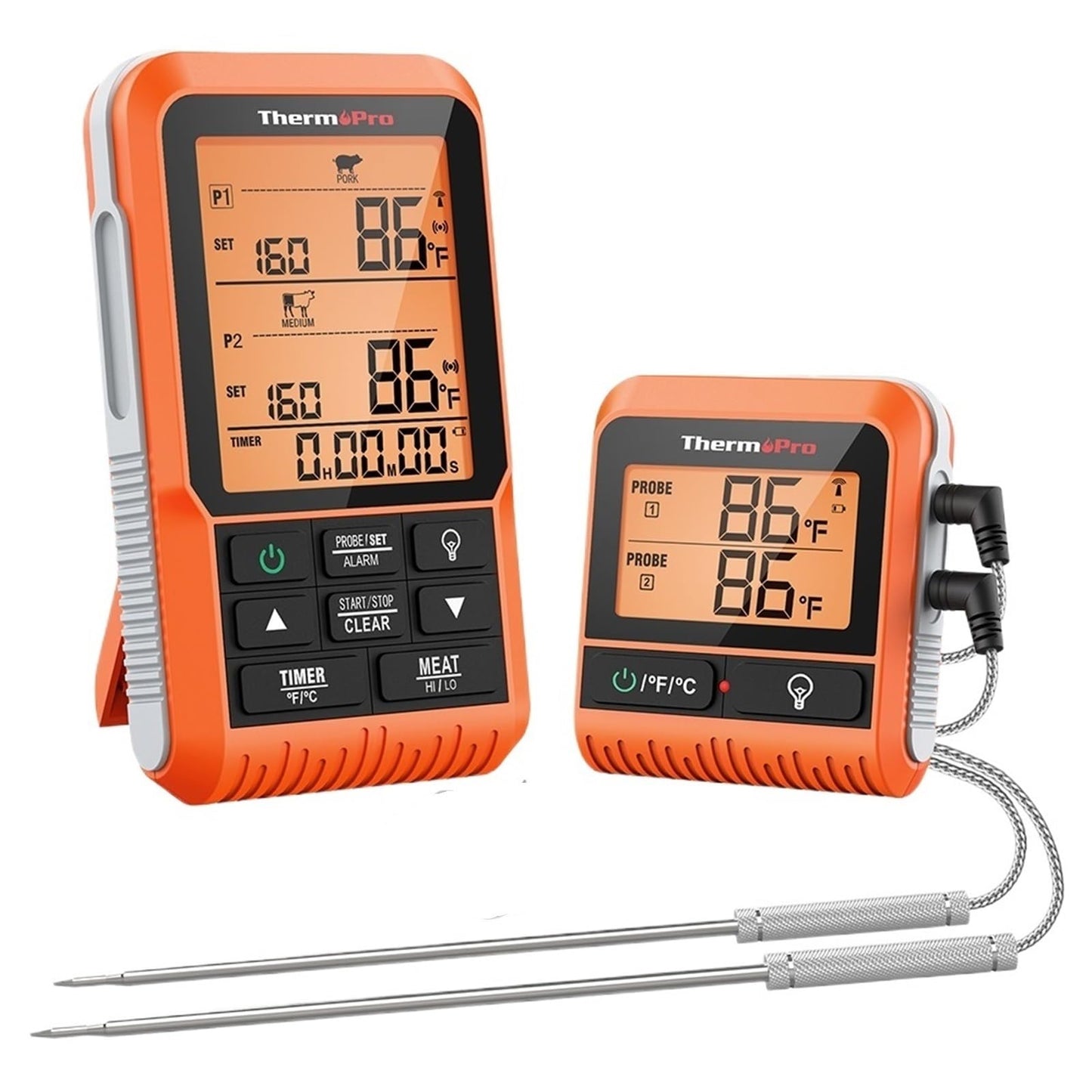 ThermoPro TP826B Backlight 2 Meat Probes 150M Remote Range Barbecue Oven Digital Thermometer for Kitchen Meat Cooking