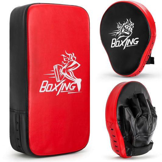 Cididu 2-in-1 Punching Mitts Kick Pack Set, Boxing Mitts Focus Pad for Beginners, Durable Taekwondo Kick Pad, Adjustable Soft Shield Training Pad Set for Kickboxing Karate Muay Thai MMA Training