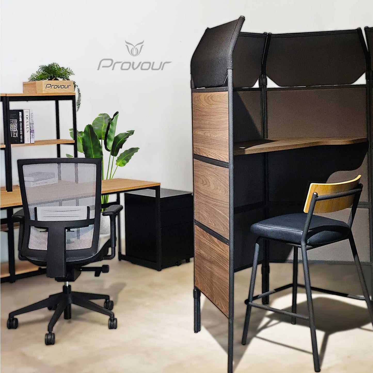 Provour Work Booth, Private Workstation, Room Divider, Office Pod, Partition, Acoustic Booth, Office Desk, Office Room, Private Cubicle, Made in Taiwan