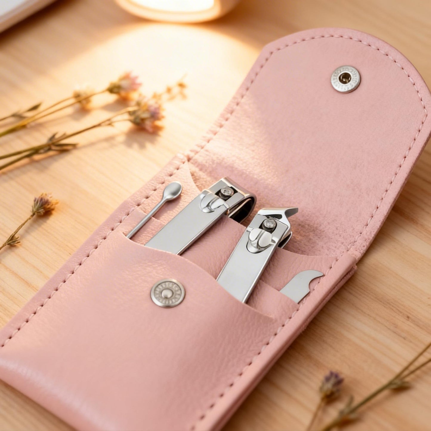 RISESAILS 20-Piece Complete Nail Care Kit, Professional Manicure Set with Stainless Steel Tools for Home Use, Travel & Gifts | Portable Nail Clipper Kit in Pink Case (Pink)