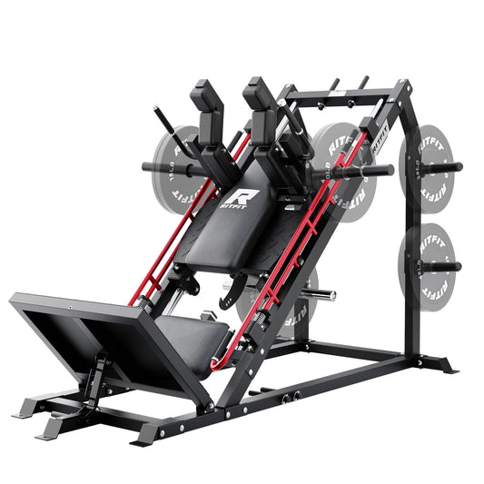 RitFit Gazelle Pro 3 in 1 Leg Press and Hack Squat Machine - High-Tensile Steel Leg Press Machine, 2000lbs Capacity, Adjustable Angles with Weight Storage