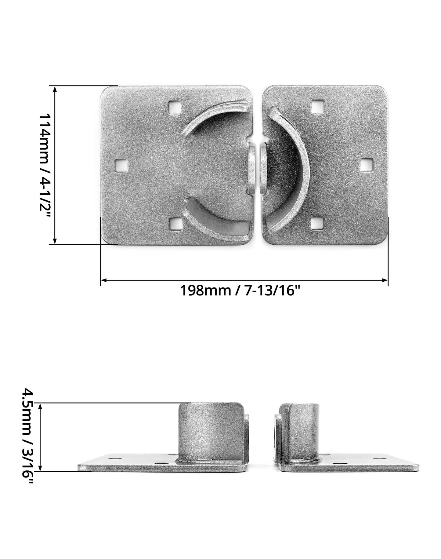 QWORK Heavy Duty Puck Lock and Hasp, 2 Pack High Security Steel Hidden Shackle Keyed Alike Padlocks with Keys for Trucks, Gates, Vans and Vending Machines
