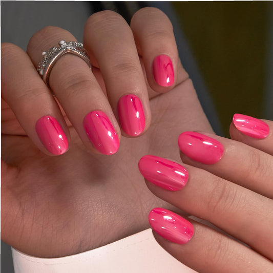 CurvLife Soft Gel Press On Nails Short Oval Fake Nails, Reusable Glue On Nail Kit with Adhesive Tabs, Natural Fit & Salon-Quality for Women & Girls (Pink Radiance)
