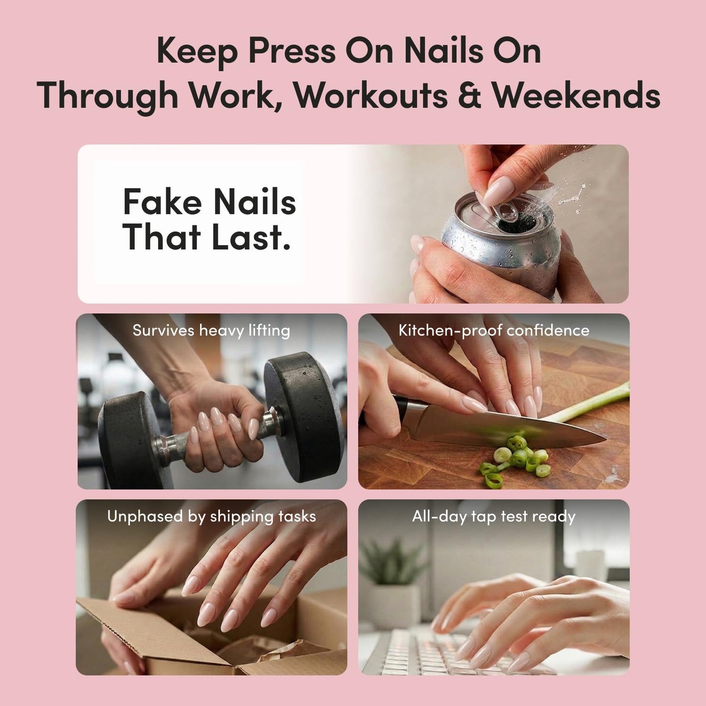 Glamnetic Medium Oval Press-On Nails Bundle - Spirited Sky & Capri Coast | Celestial Fake Nails with Gold Accents | Blue French Tips with Orange Accents | Durable, Salon-Quality Nail Kits