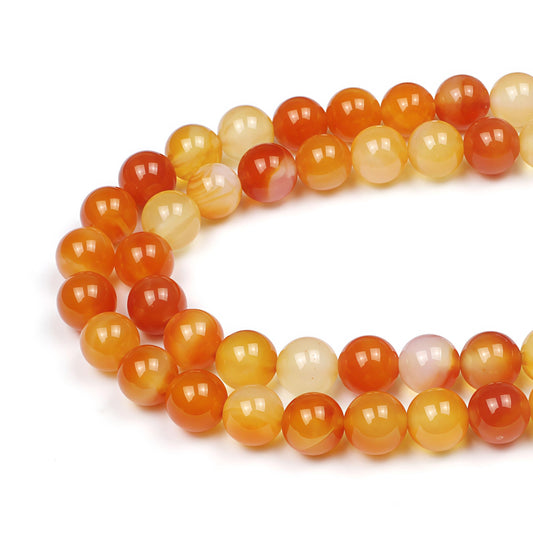 MJDCB 7A Round Natural Red Carnelian Gemstone Beads Stone Loose Beads for Necklace Bracelet Charms Jewelry Making 15" (10mm)