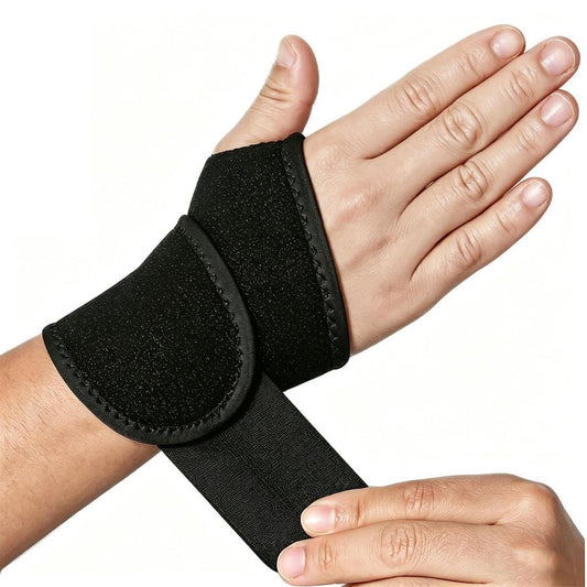 YUNYILAN Wrist Brace Wrist Wraps for Carpal Tunnel 2 Pack Wrist Brace Compression Straps Hand Support, Adjustable Wrist Support for Arthritis and Tendinitis, Joint Pain Relief (Black)