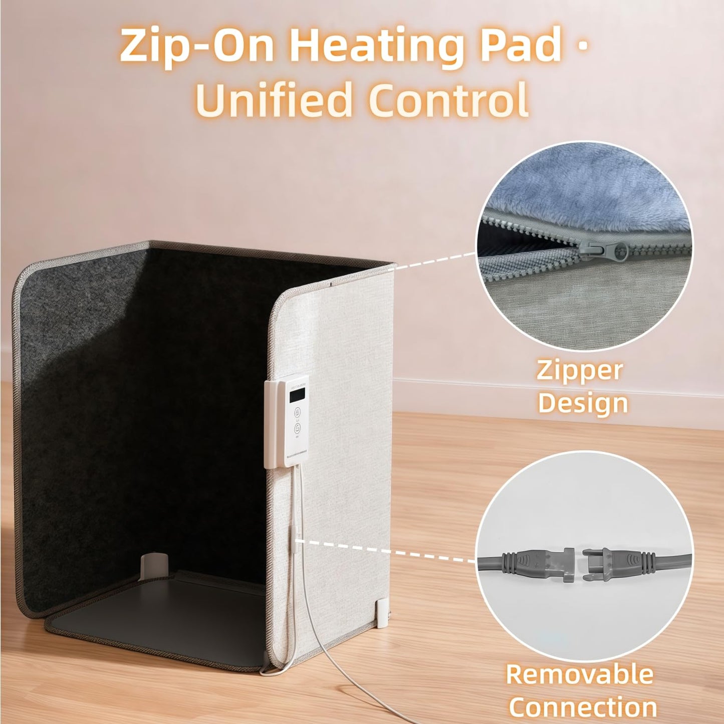 Under Desk Heater, 195W Energy-Saving Foot Warmer with Heating Pad for Feet, Electric Foot Warmer Under Desk 5 Heat Levels, 2 to 8H Timer Quiet Fanless Foot Heater for Office Home Dorm Chochoyah