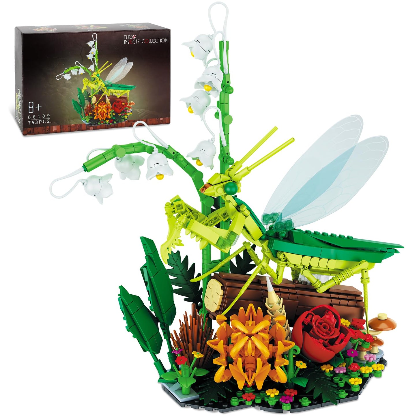 Flowers & Bee Insect Collection Animals Building Set, Insects and Sunflower Bouquet Plants for Nature Decor, Ideas Gift Bug Building Toy for Adults Boys Girls (750 PCS)