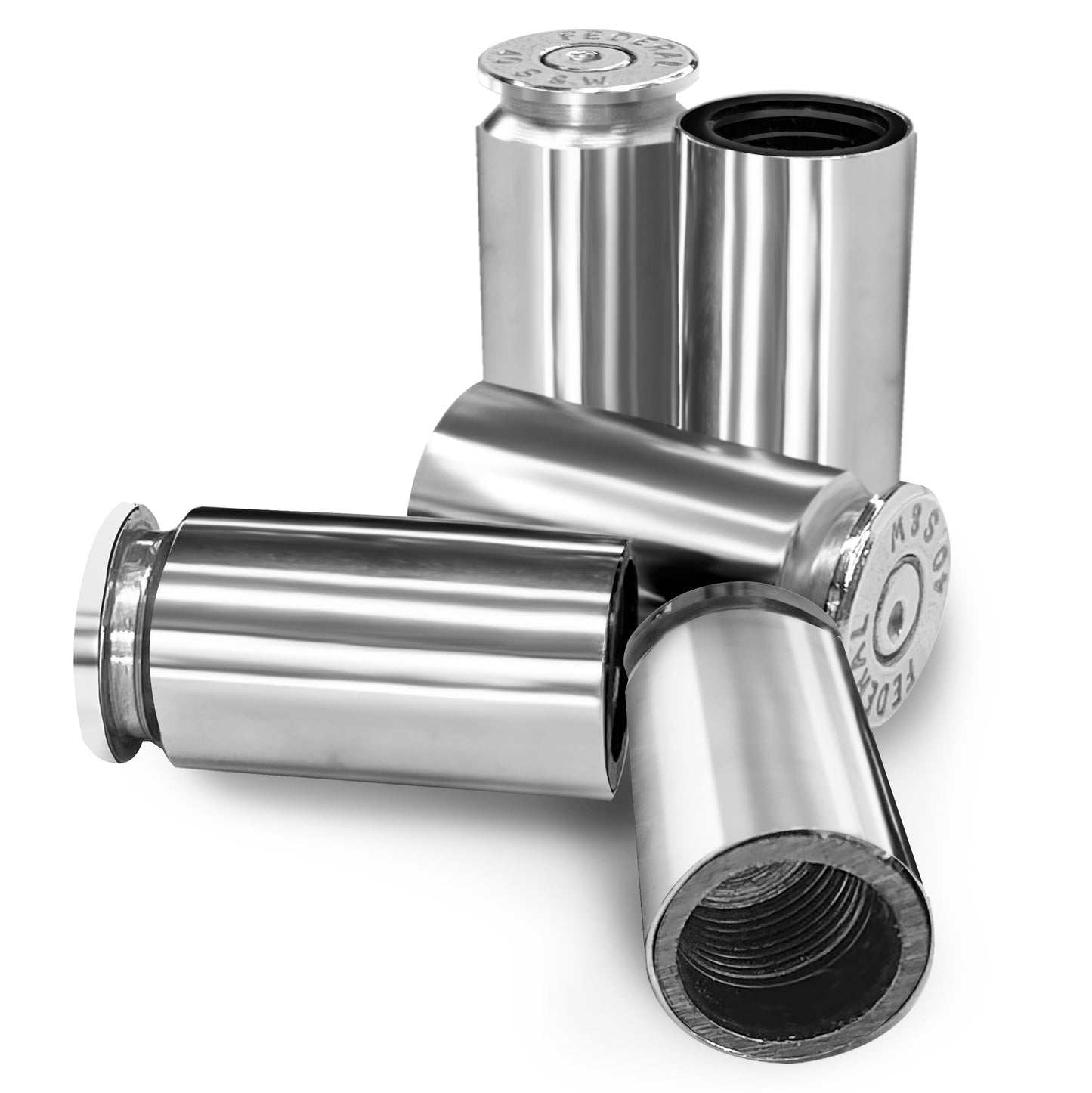 Lucky Shot - 40 Cal Bullet Shaped Casing Tire Valve Stem Caps | Tire Pressure Caps | Stem Tires Accessories for Cars, SUVs, BMX Bike, Bicycle, Truck, Motorcycle | Nickel Stems Covers (Set of 4)