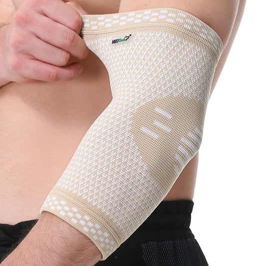 NeoTech Care Elbow Support Brace - Breathable - Men, Women, Right or Left (Beige Color, Size S, 1 Unit)