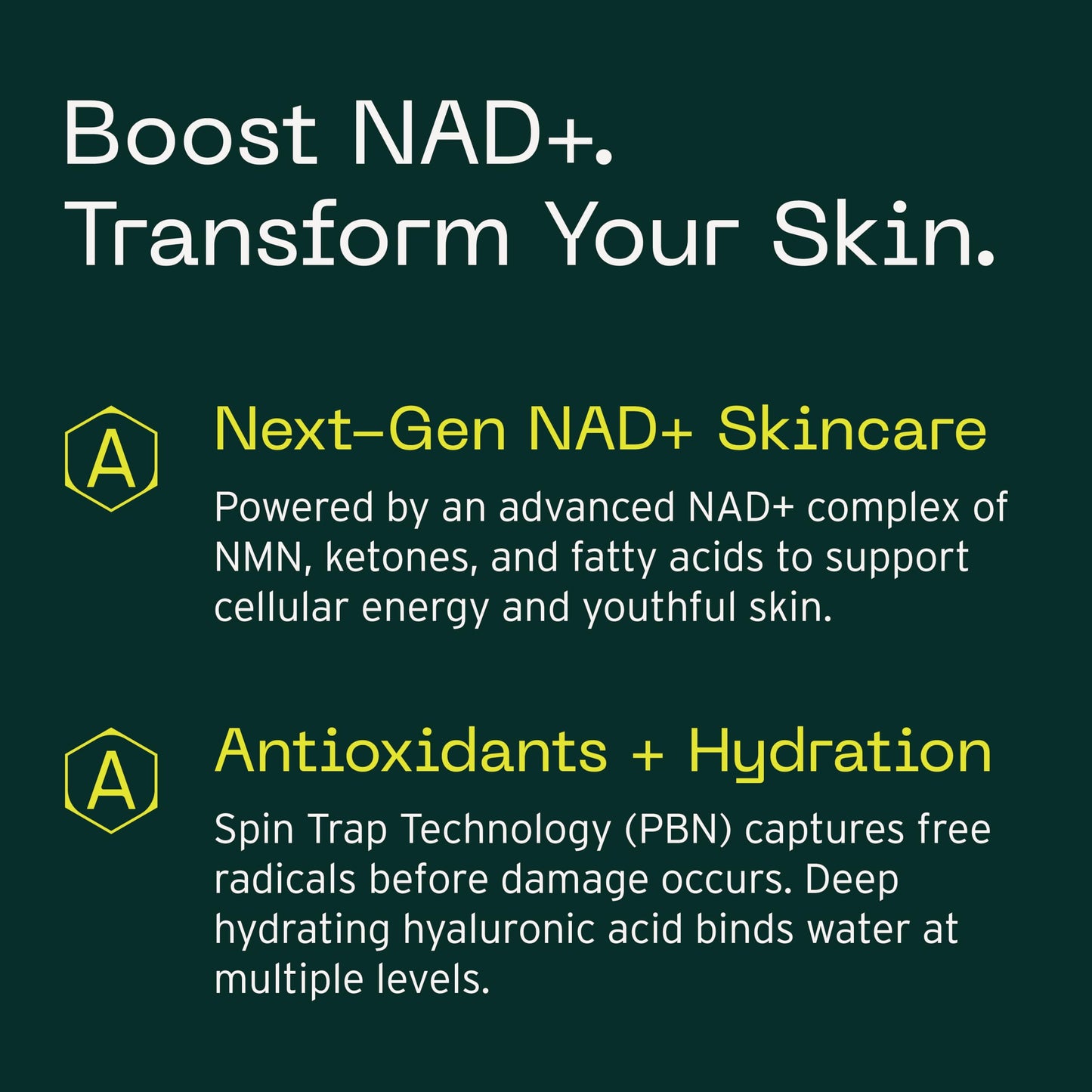 Aramore NAD+ Cell Energizing Skin Care Treatment with Proprietary NAD+ Precursor Complex, Clinically Proven to Target 12 Signs of Aging - 50ml