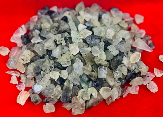 Indian Consigners Natural Crushed Polished Tumbled Gem Stone Chips, Decoration & Healing Crystals(Prehnite)