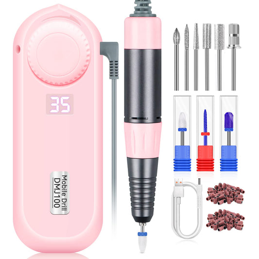 Saviland Electric Nail Drill: Professional Nail Drill Machine 35000PRM Rechargeable Nail D rill Kit for Acrylic/Gel Nails Removal Portable Nail Flie Manicure Pedicure Kit for Salon Home DIY