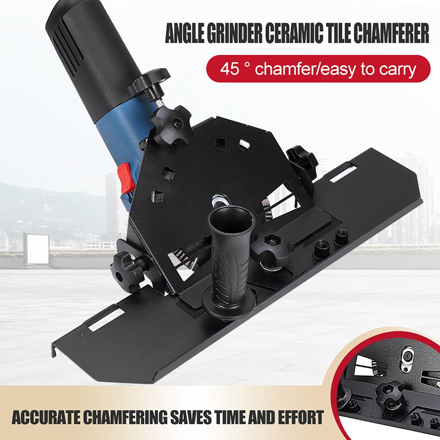 45 Degree Angle Cutting Tool, 45 Degree Tile Chamfering Tool for Cutting Ceramic Stone, Flooring Cutter, Ceramic Tile Chamfering Device, for Glass Tiles, Ceramic, Glazed