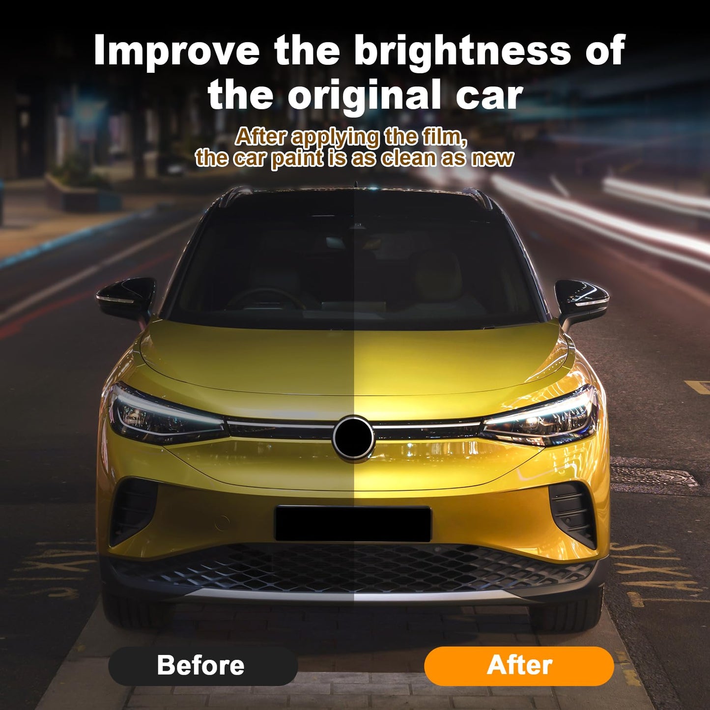 FDAIUN for Volkswagen ID.4 2021-2024 PPF Precut Gloss Clear Car Paint Protective Film Self Healing TPU HD Film Scratch Protector Exterior Accessories (Front Bars + Headlights 5Pcs)