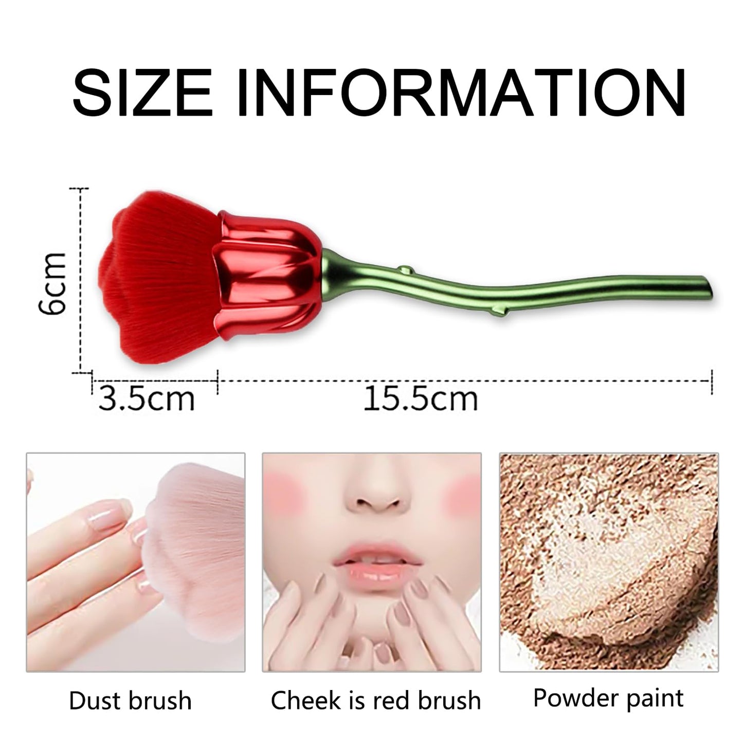 DANNEASY 2pcs Rose-Shape Nail Dust Brush Acrylic Nail Brushes for Cleaning Dust, Dip Powder Brush, Fluffy Makeup Brush, Blush Brush, Nail Duster Brush Manicure Brush For Nails Clean Up