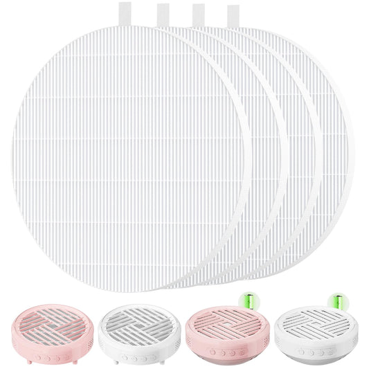 4 Pack HPro Nail Dust Collector Replacement Filter Compatible with MelodySusie Nail Dust Collectors, Models HPro/SProR, Attach 99% of Nail Dust, Reusable and Easy to Clean Nail Tool, White
