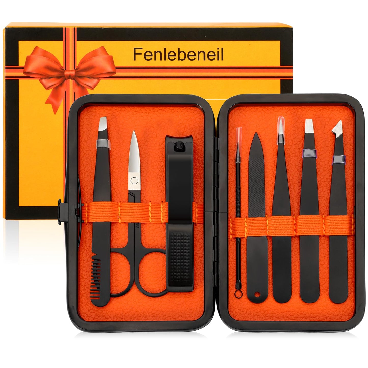 Tweezers and Nail Clippers Set,Tweezer Kit,Eyebrows Grooming Kit,Facial Hair,Ingrown Hair,Splinter Removal with Case,Travel Nail Clippers Tweezers Manicure Daily Beauty Tools for Men