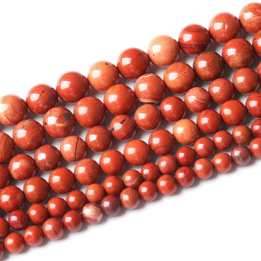 10MM Red Jasper Round Loose Beads Natural Gem Beads Crystal Energy Stone Beads for Jewelry Making DIY Bracelet Necklace
