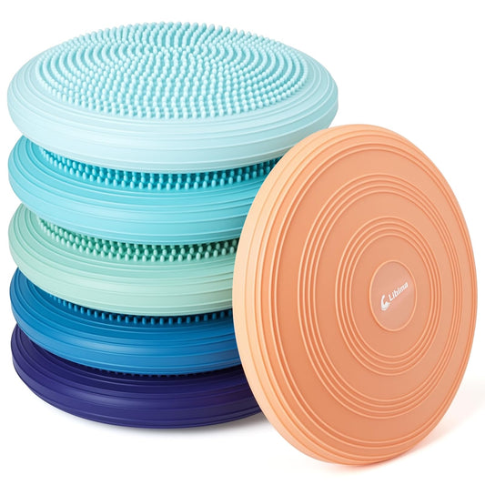 Libima 6 Pcs Inflated Wiggle Seat for Sensory Kid 13 Inches Multipack Wobble Cushion Balance Disc Flexible Seating Wobble Chair for Classroom Office Student Staff Chair Seat Pet Cushion(Fresh Color)