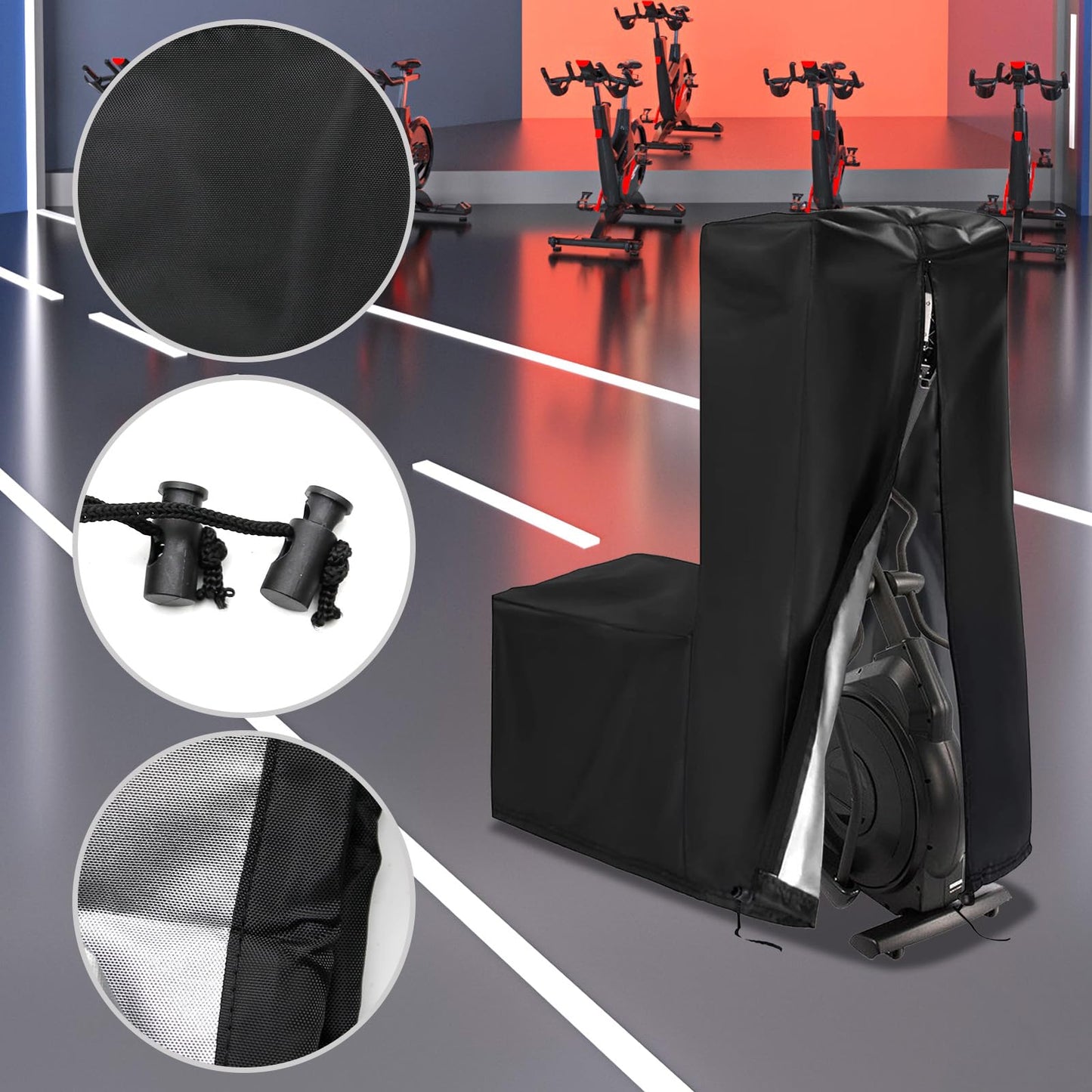Elliptical Cover 420D Oxford Fabric Gym Dust Cover 71'' x 29'' x 65“ Elliptical Cover Home Elliptical Exercise Machine Cover